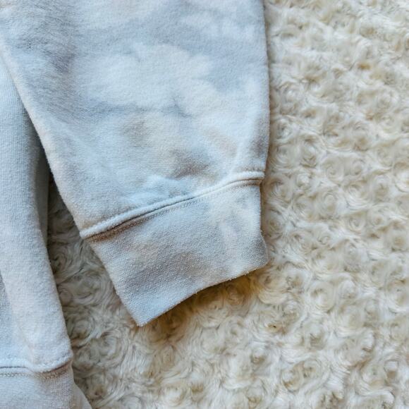 Gildan Tie Dye Marbled White Grey Cotton Crewneck Pullover Sweatshirt Sz Large - Picture 4 of 8